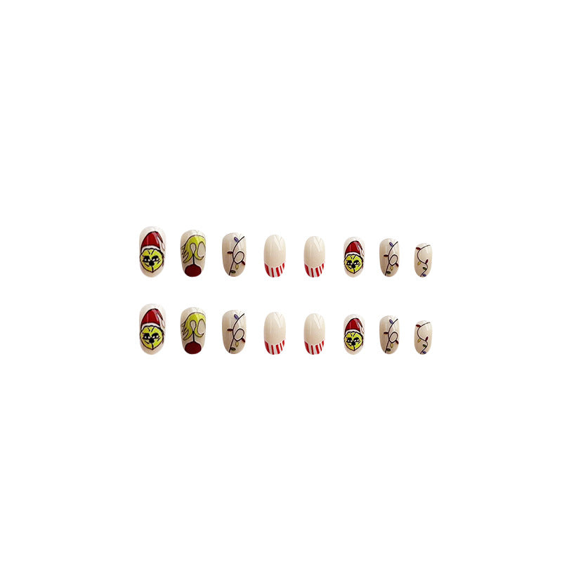 Wholesale Plastic Round Head Christmas Lantern Wearable Nail Enhancements